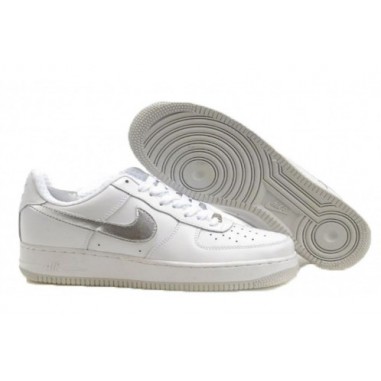 NIKE AIR FORCE ONE BLANCAS PLATEADAS BAJAS LOW en OFERTA Envio GRATIS