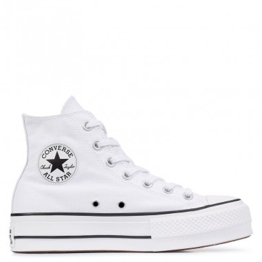 CONVERSE ALL STAR BIANCO NERO PIATTAFORMA ALTA