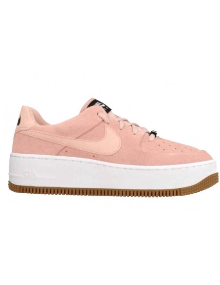 NIKE AIR FORCE ONE PLATAFORMA ROSAS SUELA MARRON